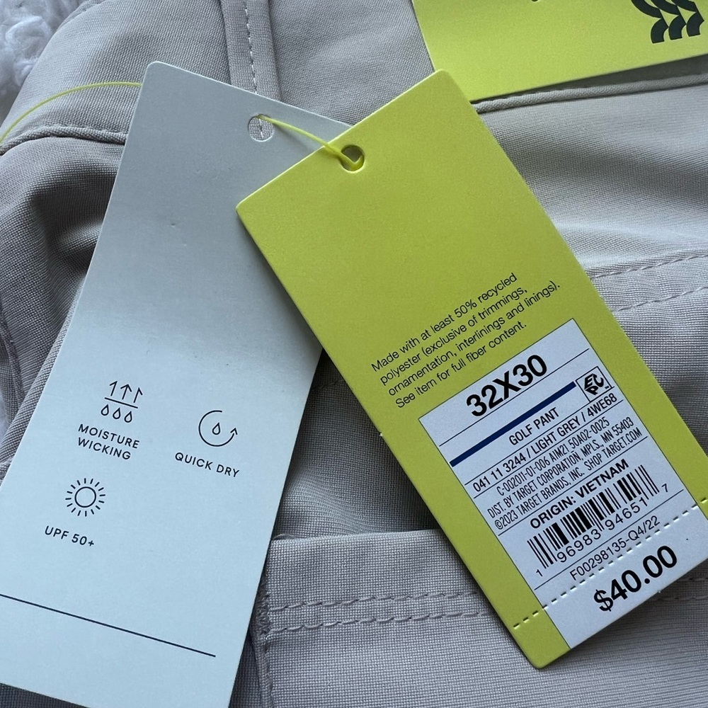 NWT Men's Golf Pants - Moisture Wicking, Quick Dry